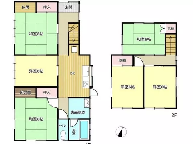 Corner lot adjacent to three public roads ♪ Recommended for two-family homes, 6DK!