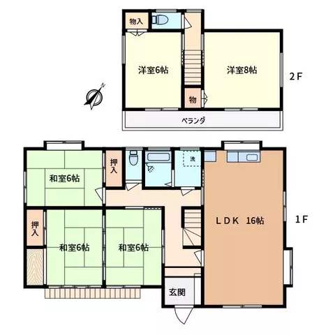 Kiryu City, Kawauchi Town 5-chome (Fujiyama-shita Station) 2-story 4DK
