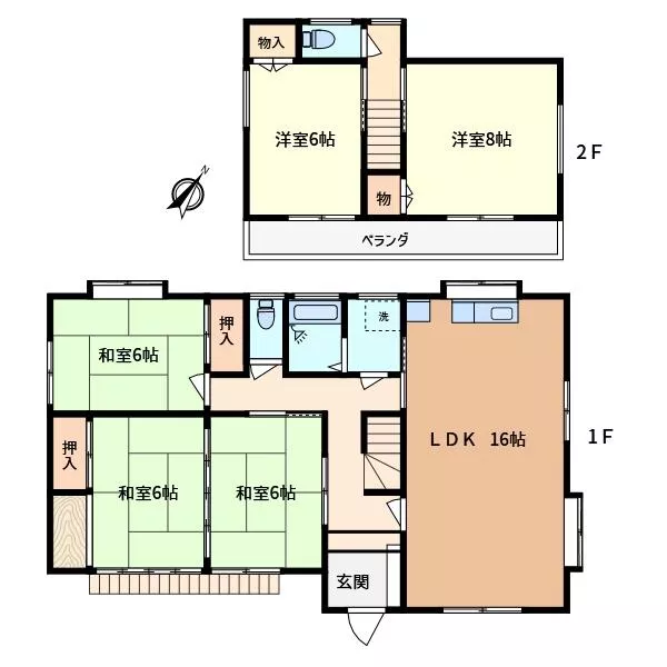 Kiryu City, Kawauchi Town 5-chome (Fujiyama-shita Station) 2-story 4DK