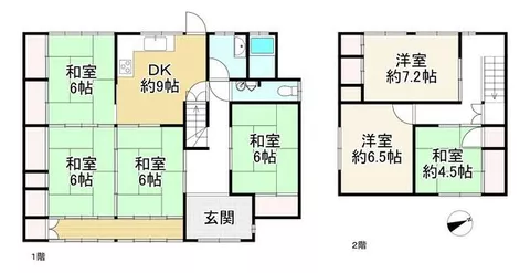 Koka City, Mizuguchi Town, Shinjo (Mizuguchi Station) 2-story building 7DK
