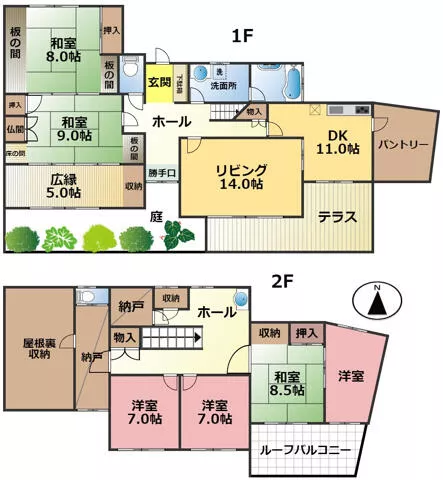 2-story building, 6LDK, Tsutsuji Gaoka Town, Sabae City (Mikuni Jinja Station)