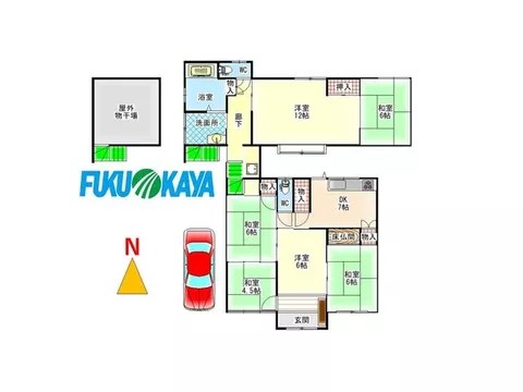 ☆Approximately 82㎡ of space for a home garden, south-facing single-story 6DK house. Two toilets available.