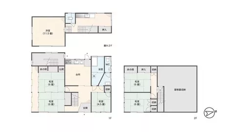Etajima City, Etajima Town, Akizuki 2-chome (Kure Station) 2-story building 6DK
