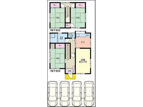 Residential property with store! Garage for 4 cars available! Land 41 tsubo, 11m x 11m corner lot on public road!