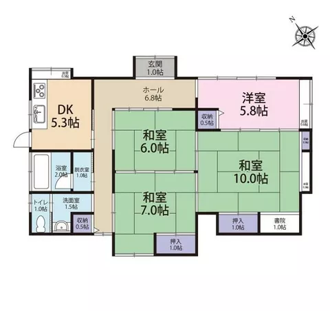Tamura City, Funabiki Town, Ashizawa, Hashimukai, Single-story building, 4DK - Image 2