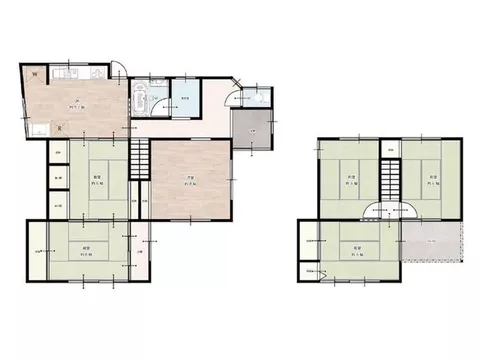 The land is 45 tsubo, with 5 Japanese-style rooms and 1 Western-style room, totaling 6DK