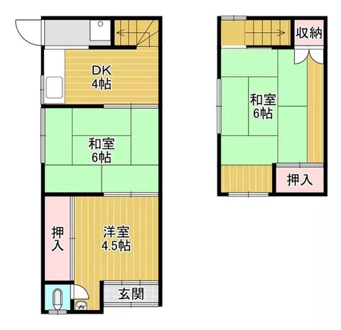 2-story 3DK in Tosaki-dori 2-chome, Nagata-ku, Kobe (Ibayado Station) - 2.8 million yen
