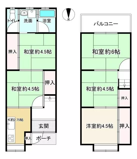 Kyoto City Ukyo Ward Sagano Kiyomizu-cho (Arisugawa Station) 2-story building 5K