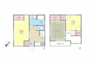 Itabashi Ward, Tokumaru 1-chome (Tobu Nerima Station), 2-story, 3K