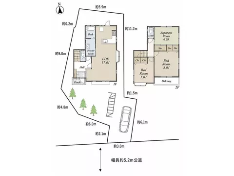 South-facing × Storage in all rooms. Land approximately 42 tsubo, spacious LDK over 15 tatami mats, 3LDK house - Image 3
