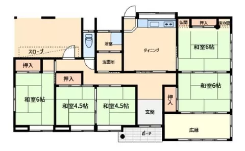 Tarumi City, Kinkō Town, single-story building, 5DK