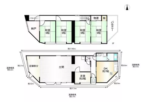 Kyoto City, Fushimi Ward, Daigo Toyama Kaido Town (Ishida Station) 2-story building 5SDK