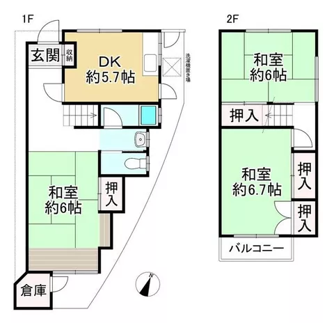 Osaka City Higashiyodogawa Ward Ogiri 5-chome (Zuiiko 4-chome Station) 2-story 3DK