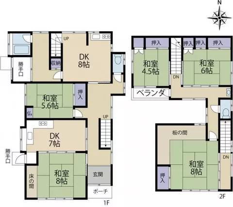 Choshi City, Tsuromachi (Hon-Choshi Station) 2-story 5DK