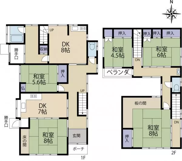 Choshi City, Tsuromachi (Hon-Choshi Station) 2-story 5DK