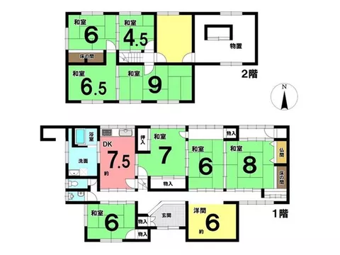 ◆ Site area 405.49㎡ (approximately 122.66 tsubo), parking for 3 cars possible! A vacant house with 9DK...