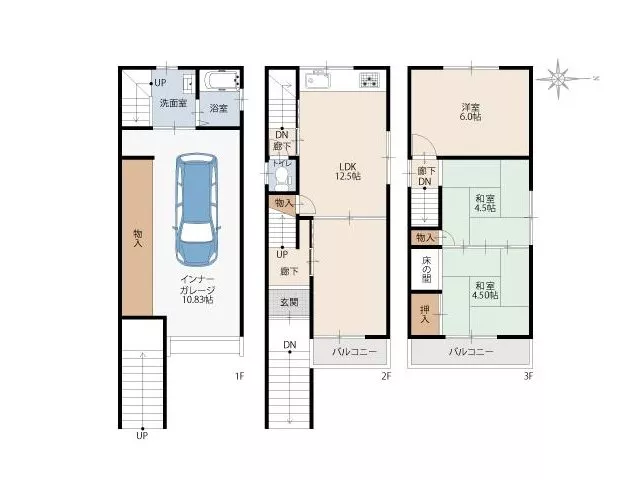 High-roof parking lot, TV monitor intercom, shutter garage