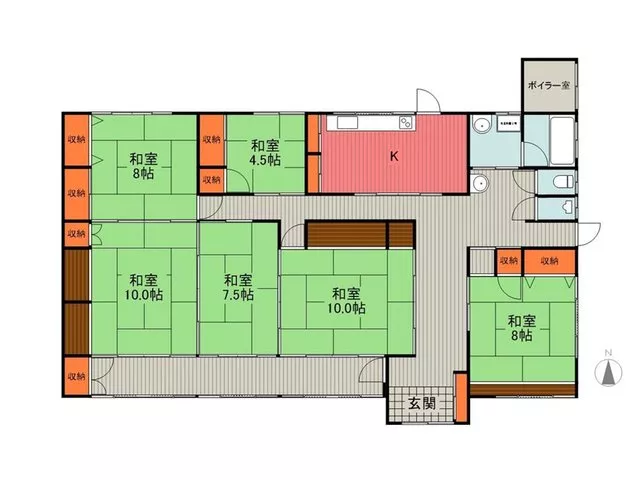 A vast 360 tsubo residential land and a well-maintained used single-story house.