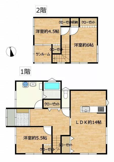 Kitatsugaru-gun Tsuruta Town Oaza Tsuruta Aihara (Mutsu Tsuruta Station) 2-story 3SLDK