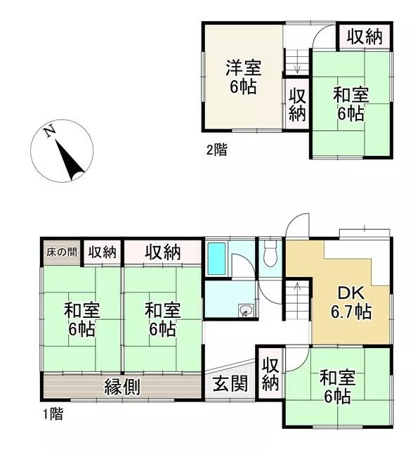 Kōnan City, Shōfukuji (Ishibe Station), 2-story, 5DK