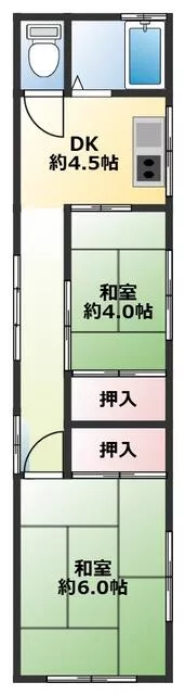 Kasugai City, Momoyama-cho, single-story building, 2DK