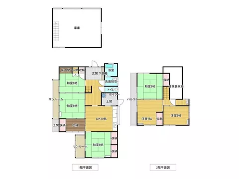 6DK with a total floor area of 135.8㎡! A garage with a shutter to store your precious car.