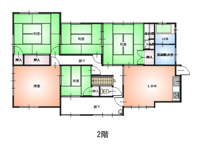 Higashihata-cho, Wakamatsu-ku, Kitakyushu City (Wakamatsu Station) 2-story building 7DK