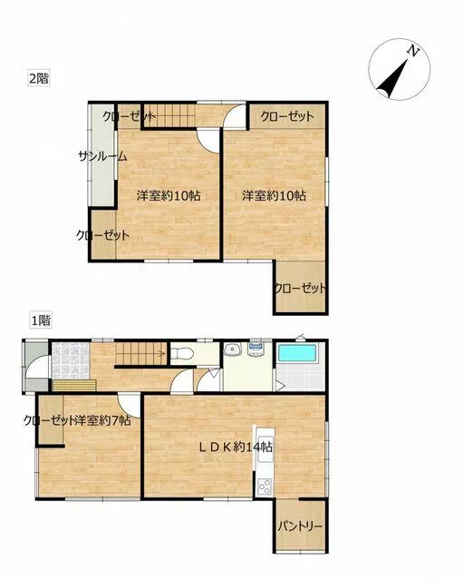 Aomori City Tomita 4-chome (Shin-Aomori Station) 2-story 3LDK