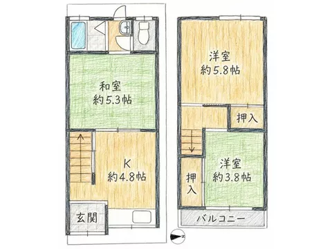 Kintetsu Nara Line "Higashihanazono" Station, 10 minutes on foot! A convenient living environment with nearby convenient facilities.