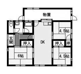 Tamano City, Yamabara 2-chome (Uno Station) Single-story building 3DK