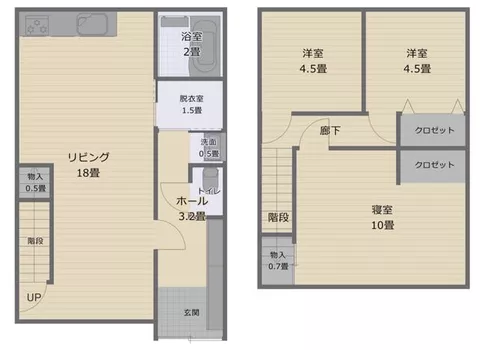 Akita City, Shogun no Higashi 3-chome (Tsuchizaki Station) 2-story building 4LDK