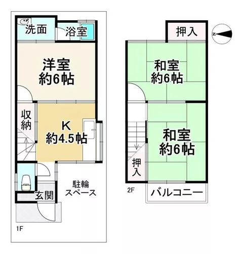 Kyoto City, Yamashina-ku, Koyama Nakakawa-cho (Shinomiya Station), 2-story building, 3K