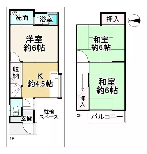 Kyoto City, Yamashina-ku, Koyama Nakakawa-cho (Shinomiya Station), 2-story building, 3K