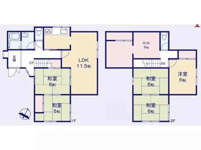 Quiet residential area ♪ Good sunlight! Two toilets available!