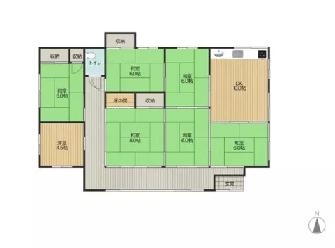 Hitachiomiya City, Kami-Iwase (Shizu Station) Single-story building 7DK