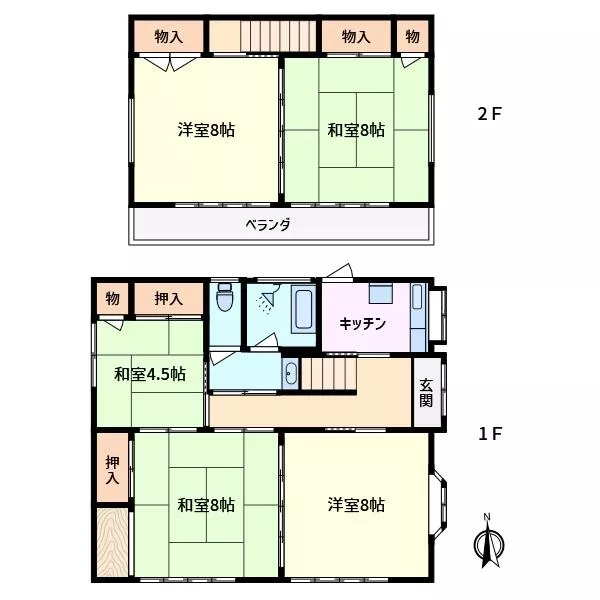 Kiryu City, Kawauchi-cho 4-chome (in front of Kiryu Stadium Station) 2-story building 5K