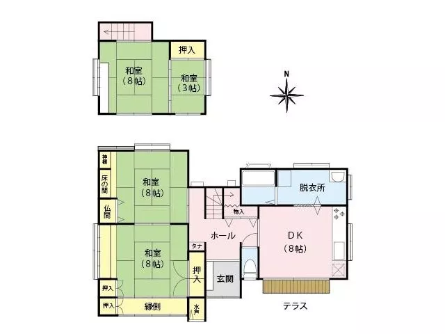 A lovely home with a porch♪ A must-see for tatami lovers! ◆ The dressing room is spacious and easy to use!