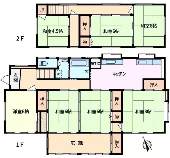Midori City, Omama Town Kirihara (Omama Station) 2-story building 7DK