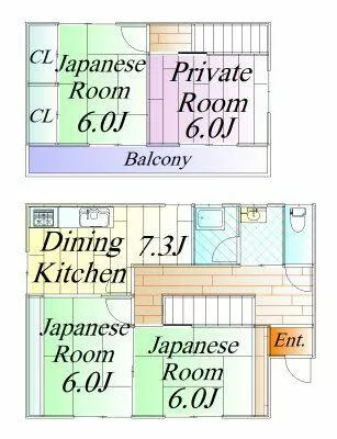 Osaki City, Iwadeyama, Ni no Kaku (Iwadeyama Station) 2-story building 4DK