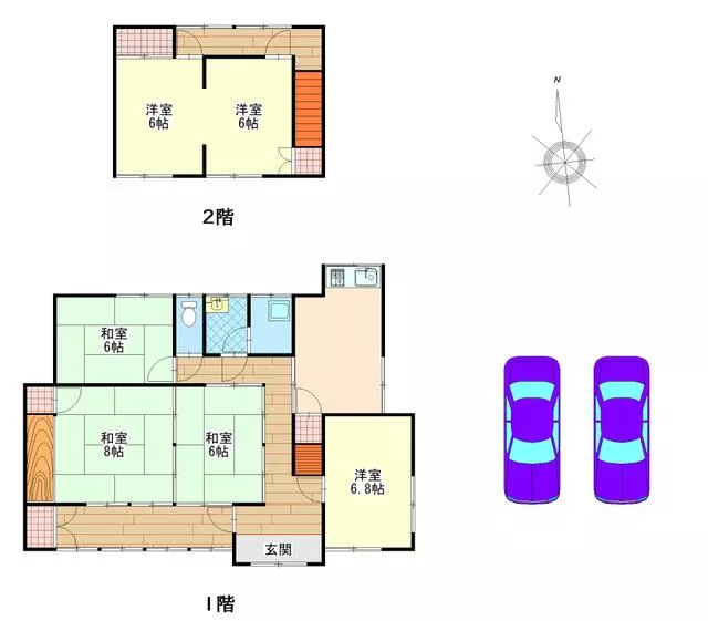 Mima City, Mima Town, Sakaime (Awa Handa Station), 2-story, 6LDK