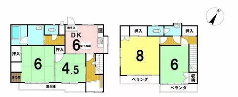 Hachioji City, Higashi Asakawa Town (Hazama Station), 2-story, 4DK