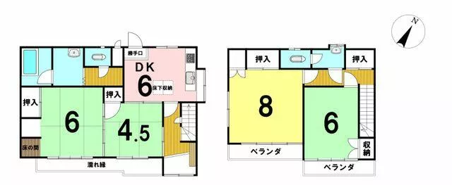 Hachioji City, Higashi Asakawa Town (Hazama Station), 2-story, 4DK