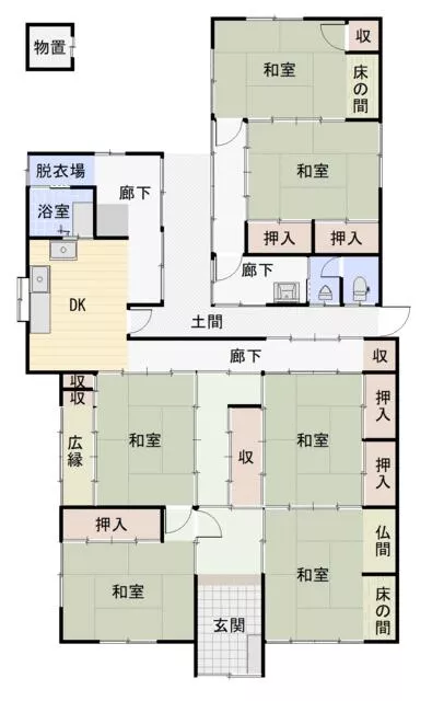 Mino City, Chihune Town, single-story building, 6DK