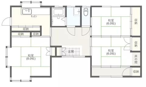 Higashimatsushima City, Oomagari, Kaida (Rikuzen Akai Station), 1-story, 3K