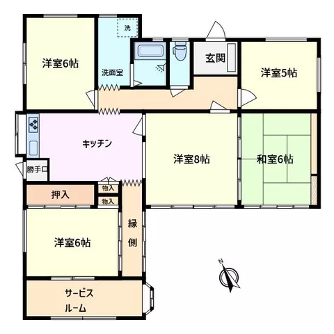 Kiryu City, Hirosawa-cho 3-chome (Asami Station) Single-story building 5DK