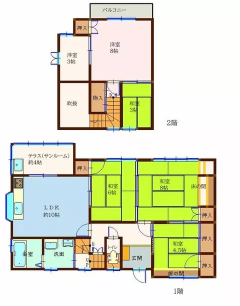 Kitakyushu City Wakamatsu District Imako 3-chome (Fuji-no-ki Station) 2-story 6LDK