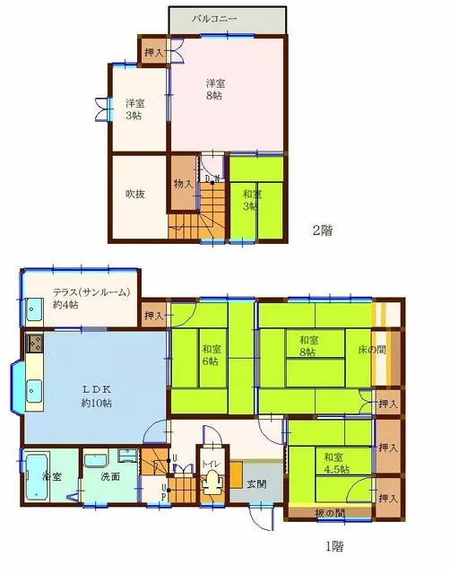 Kitakyushu City Wakamatsu District Imako 3-chome (Fuji-no-ki Station) 2-story 6LDK