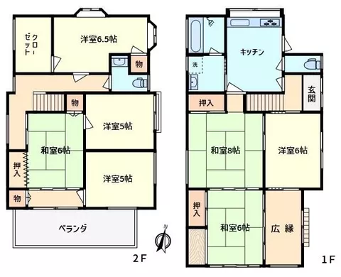 Kiryu City, Hishimachi 3-chome (Nishi-Kiryu Station) 2-story building 7DK