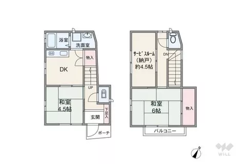 Nagoya City, Tenpaku Ward, Moto-Hachiyama 3-chome (Shiogama-guchi Station) 2-story 2SDK