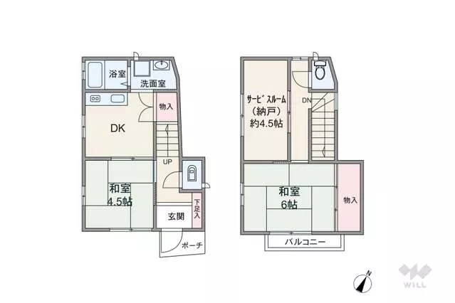 Nagoya City, Tenpaku Ward, Moto-Hachiyama 3-chome (Shiogama-guchi Station) 2-story 2SDK